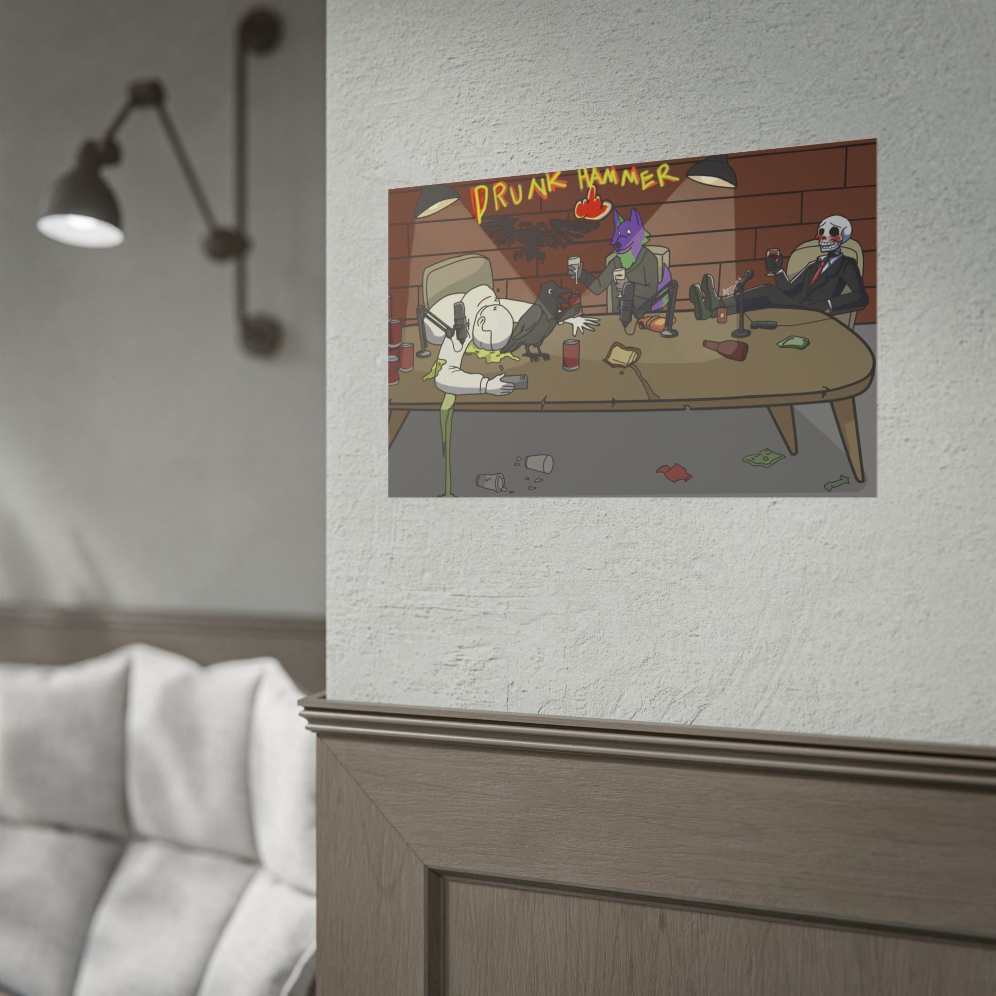 Drunk Hammer Poster — Humorous Party-Animal Art Print