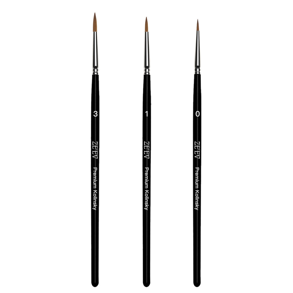 SE'EV Kolinsky Sable Miniature Paint Brush Set (3pcs)